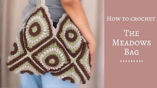 How to crochet easy tote bag / crochet granny Square /  Granny Square Bag Motif