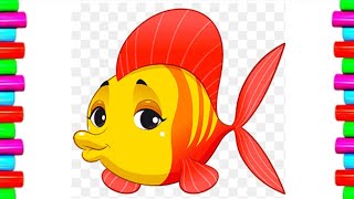 Fish Drawing step by step for kids | how to draw fish for kids | kids drawing #fish​