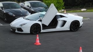 Start LAMBORGHINI ADVENTADOR LP700-4 - hard sound action V12 700 horse power luxe supercar