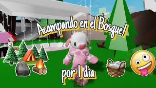 Acampando en el bosque🏕 (por 1 día 😨)-Haniell_Roblox