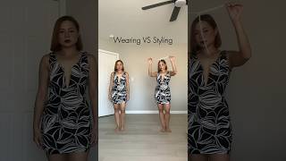 Wearing VS Styling - Printed Dress 🖤🤍 #shorts