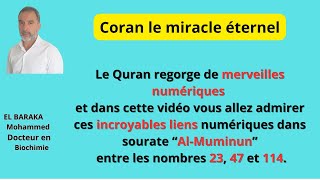 Je vous invite juste à méditer ces merveilles numériques entre ces trois nombres  23, 47 et 114