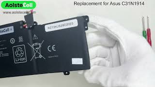 Replacement battery for Asus C31N1914  11.61V  63Wh   3 cells