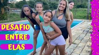 DESAFIO NA ÁREA DA PISCINA COM ELAS E COM O DESAFIO INÉDITO