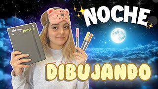 1 NOCHE dibujando conmigo | Como DIBUJAR de NOCHE