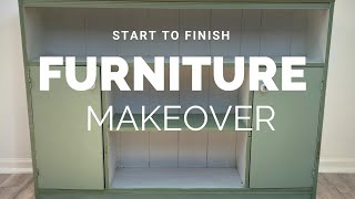 Furniture Makeover | How to Update an Old Bookshelf | Start to Finish Furniture Flip