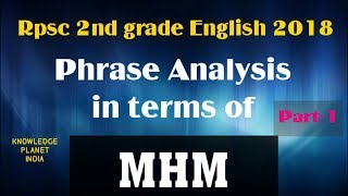 Rpsc Second Grade English MHM  || PHRASE ANALYSIS IN TERMS OF MHM ||