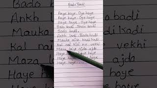 Bado Badi song(lyrics)-Chahat Fateh Ali Khan #viral #shorts