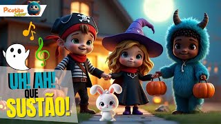 🎃 "Uh! Ah! Que Sustão!" – Música de Halloween Divertida para Crianças | Picotito Show 👻🍬