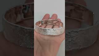 Silver cuff bracelet rustic style