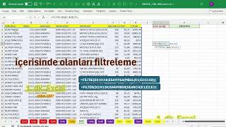 Excel 1 Dakika - İçeriğine göre filtreleme - FİLTRE