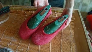 how to make felted wool shoes and slippers