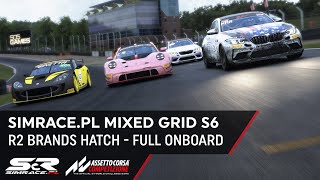 Simrace.pl Mixed Grid S6: Race 2 Brands Hatch Full Onboard | Assetto Corsa Competizione