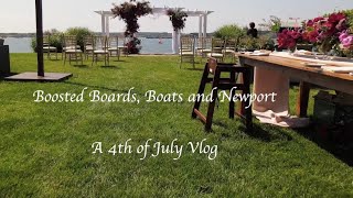 Boosted Boards, Boats and flying drones in Newport RI on the 4th of July