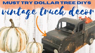 Vintage Black 3D #dollartree Truck Craft // transitional home decor