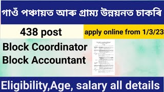 Gaon Panchayat Recruitment 2023/ Assam Panchayat & Rural Development vacancy 2023/