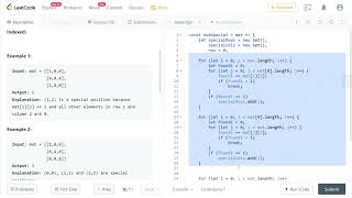 LeetCode [easy] 1582. Special Positions in a Binary Matrix