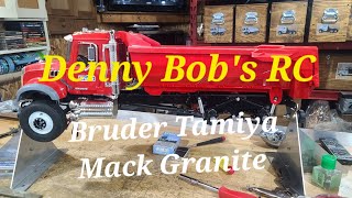 1/14 SCALE RC CONSTRUCTION EQUIPMENT Tamiya Bruder Mack Granite Halfpipe Dump Truck Video #1