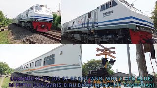 LOKOMOTIF CC 203 02 03 SDT DUO GARIS BIRU BAWA MANAHAN TAMBAHAN! JPL 119 Citarik Barat Lemah Abang