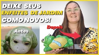 🟡 DIY Decoração de jardim | Passo a passo pintura de SAPOS de JARDIM