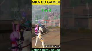 1 vs 4 , Uchiha hemu squad.@mkabdgamer#freefire#gaming#Virel