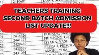 UPDATE: SECOND BATCH ADMISSION LIST..