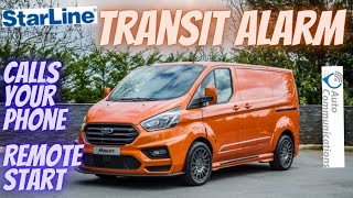 Ford Transit Custom Deranged alarm that calls your mobile phone - Starline alarm system Demo