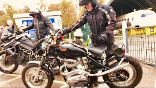 PATHFINDER CAFE Motorcycles REALLY doesn’t matter if it’s RAINING or it’s FINE at BLACKBUSHE Airport