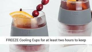 Host Wine Freeze Cooling Cups, Gray (Set of 2)