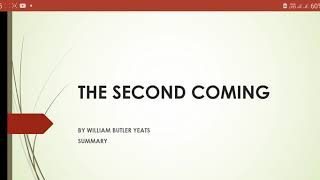 THE SECOND COMING BY WILLIAM BUTLER YEATS SUMMARY