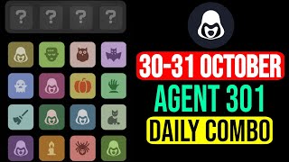 Agent 301 Daily Combo Today |  Agent 301 Puzzle Combo Today 30-31 October | Agent 301 Puzzle