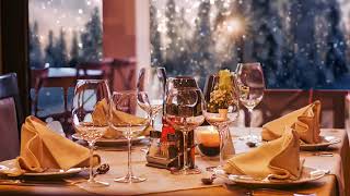 30 MIN Cozy Winter Ambience with Restaurant Music Relax Instrumental Jazz for Dinner & Sleep