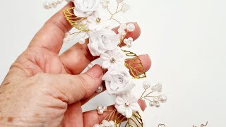 Tiara de luxo para batizado na meia de seda - Idéias pra vc lucrar muito - DIY - PAP