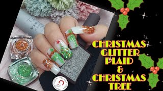 CHIRSTMAS GLITTER PLAID & CHRISTMAS TREE