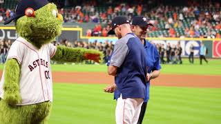 Wafik Beydoun Throws First Pitch at Astros Game