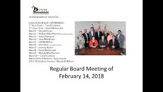 UCDSB Board Meeting - February 14, 2018