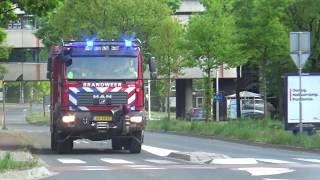 Brandweer Ede met reserve TS 07-9042 en Waterwagen 07-2763 onderweg naar bosbrand