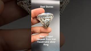 Shajree Irani Haqeek Silver Headmake 💍|Real Stones| #realstone #silverring