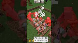 20 zombiefied piglin vs 4 iron golem # Minecraft# short# ap gaming#