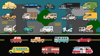 Learning Street Vehicles-Trucks,Garbage Trucks,Fire Truck,Police Cars -Children's Educational Videos