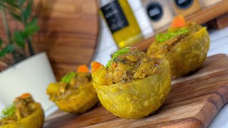 Curry Chicken Plantain Cups | Plantain Cups | Caribbean Brunch Recipes || FRUGALLYT