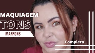 MAQUIAGEM EM TONS MARRONS, SIMPLES E FACIL, MAQUIAGEM COMPLETA - CANAL MAKE DO DIA