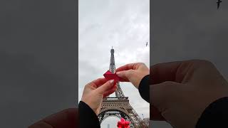 💓 Paper Heart from the Eiffel Tower in Paris DIY #craft #art #diy #shorts #short #heart #france