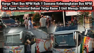 Harga tiket Bus NPM naik‼️Suasana Keberangkatan bus NPM dari agen terminal Bekasi tetap rame