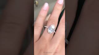 Oval Cut Solitaire Moissanite Engagement Ring #ringgoals #shinebrightlikemoissanite #shesaidyes