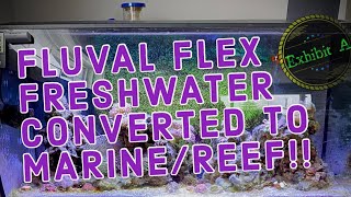 Fluval Flex (Mega Flex) FRESHWATER  CONVERTED TO MARINE/REEF setup!!!