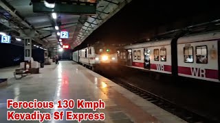 Ferocious 130 Kmph Chennai Ekta Nagar (Kevadiya) SF Express Fiercely Passes from Kelve road