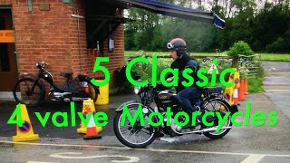 5 Classic British Motorcycles with 4 valve heads