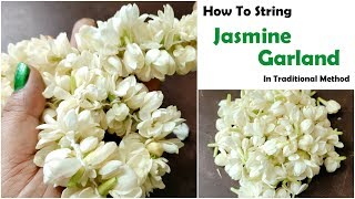 How To Make Jasmine Flower Garland In Traditional Method  | String Flower Garland