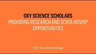 Science Scholars Program at Occidental College